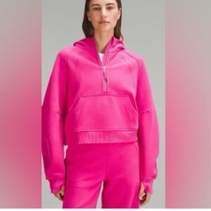 lululemon scuba 1/4 zip hoodie sonic pink